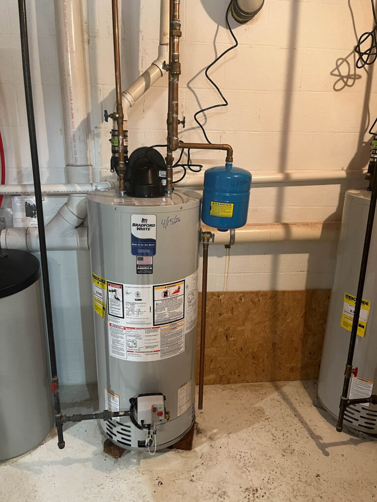 water heater shown in residential home